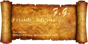 Fitzkó Génia névjegykártya